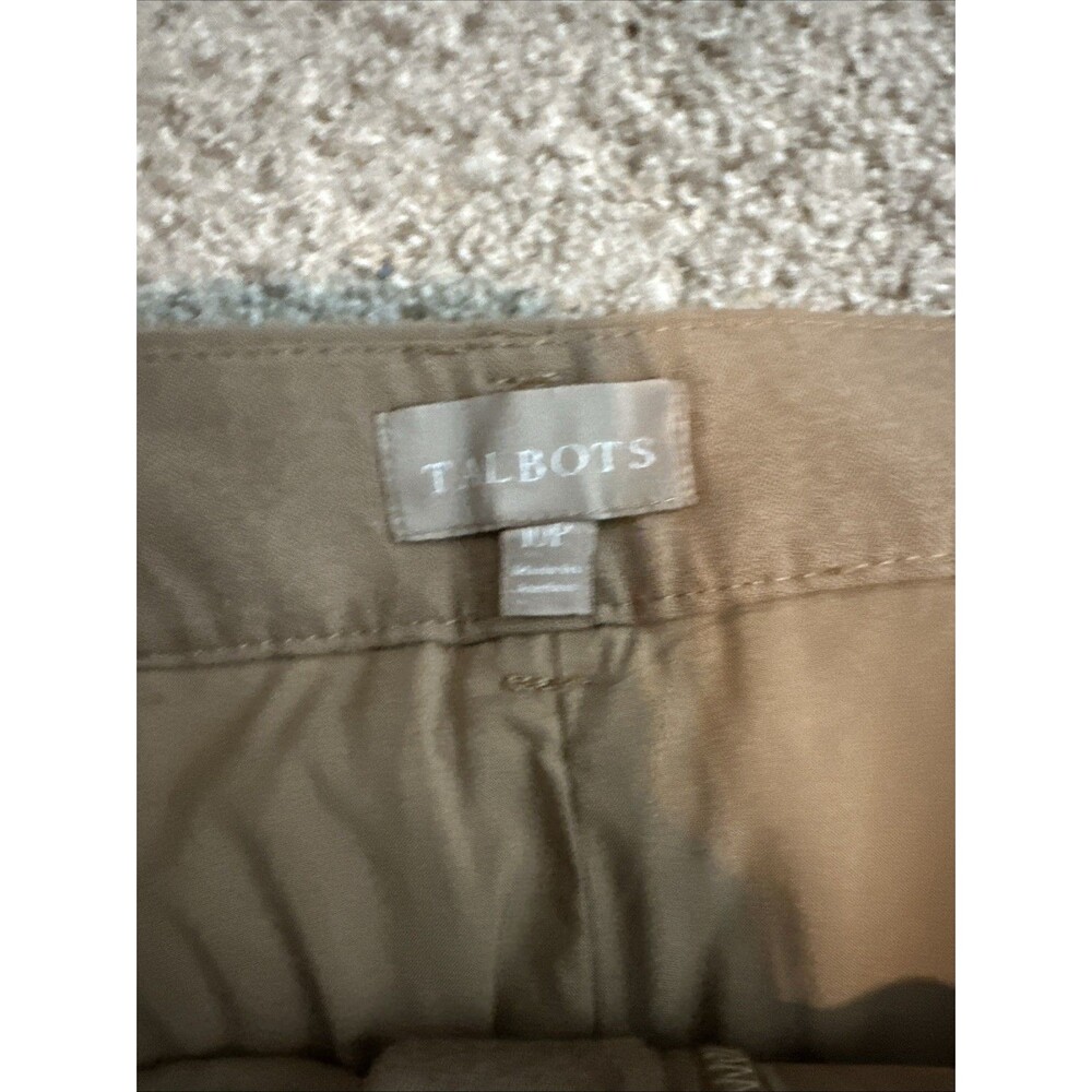 Talbots Dress Pants Womens 10P Tan Wool Blend Straight Leg Lined Stretch Twill - Picture 2 of 7